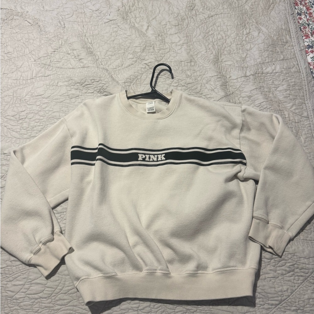 PINK Victoria's Secret Cream Crew Neck Sweater